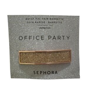 Sephora Sparkly Gold Glitter Office Party Hair Clip Barrette